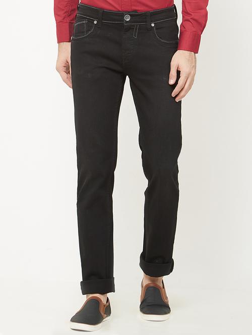 black cotton plain jeans - 15150477 - Standard Image - 1