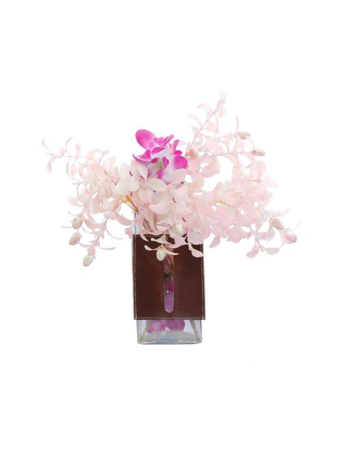 Comtemporary Glass Flower Vase with Leather band - 15152411 - Very Small Image - 1