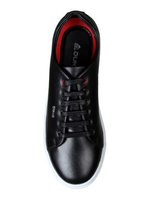 black leatherette lace up sneaker - 15153441 - Standard Image - 4