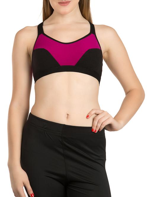 pink cotton sports bra - 15153690 - Very Small Image - 1