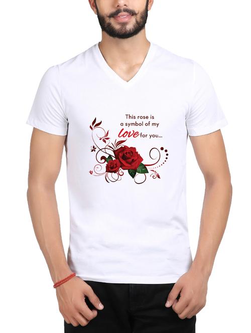 white cotton blend chest print tshirt - 15155282 - Standard Image - 1