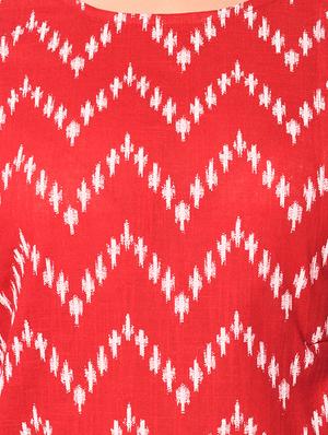 high low chevron kurta - 15155430 - Standard Image - 4