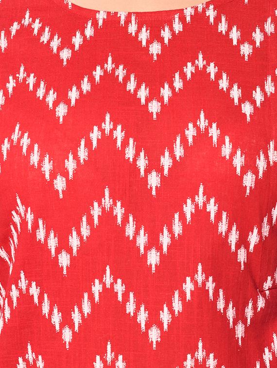 high low chevron kurta - 15155430 - Zoom Image - 4