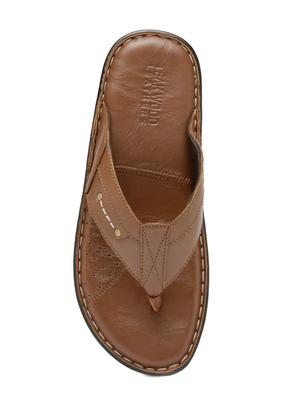 tan Leather toe separator slipper - 15160241 - Standard Image - 4