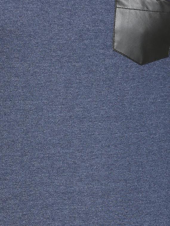 blue cotton blend pocket t-shirt - 15160629 - Zoom Image - 4