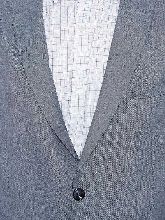 blue poly wool formal blazer - 15162091 - Zoom Image - 4