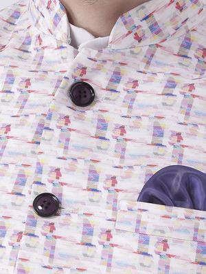 white cotton kurta pyjama set with Nehru jacket - 15162267 - Standard Image - 4