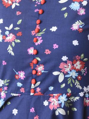 blue cotton flared kurta - 15162590 - Standard Image - 4