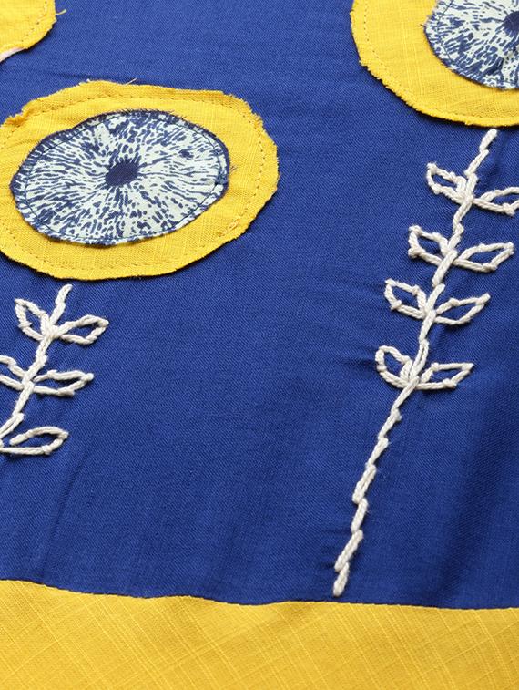 blue viscose flared kurta - 15162593 - Zoom Image - 4