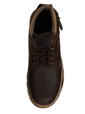 brown leatherette high ankle boot - 15168150 - Standard Image - 4