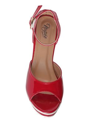 maroon ankle strap wedge - 15168169 - Standard Image - 4
