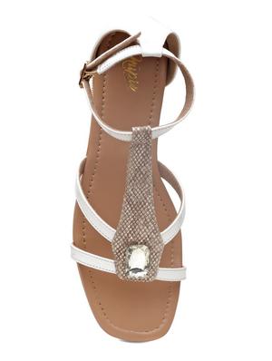 white ankle strap sandal - 15168171 - Standard Image - 4