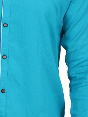 blue cotton casual shirt - 15168589 - Standard Image - 4