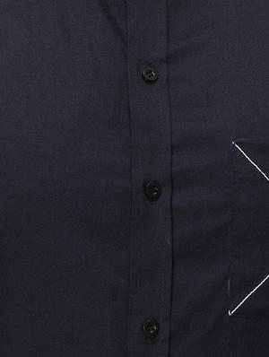 navy blue cotton casual shirt - 15168747 - Standard Image - 4