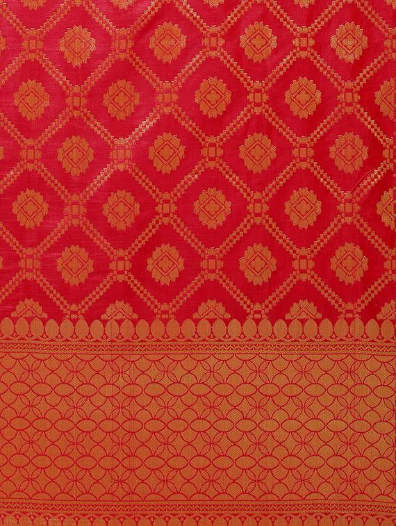 Red banarasi dupatta - 15168862 - Zoom Image - 4