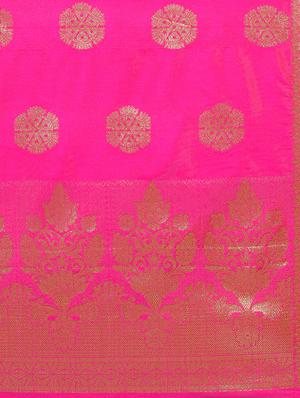 pink poly silk banarasi dupatta - 15168885 - Standard Image - 4