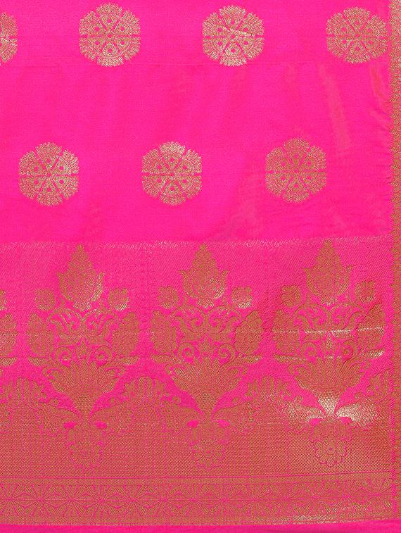pink poly silk banarasi dupatta - 15168885 - Zoom Image - 4