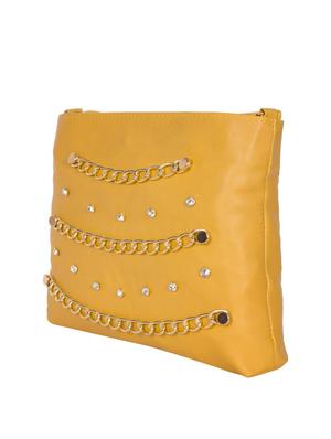 yellow leatherette regular sling bag - 15169361 - Standard Image - 4