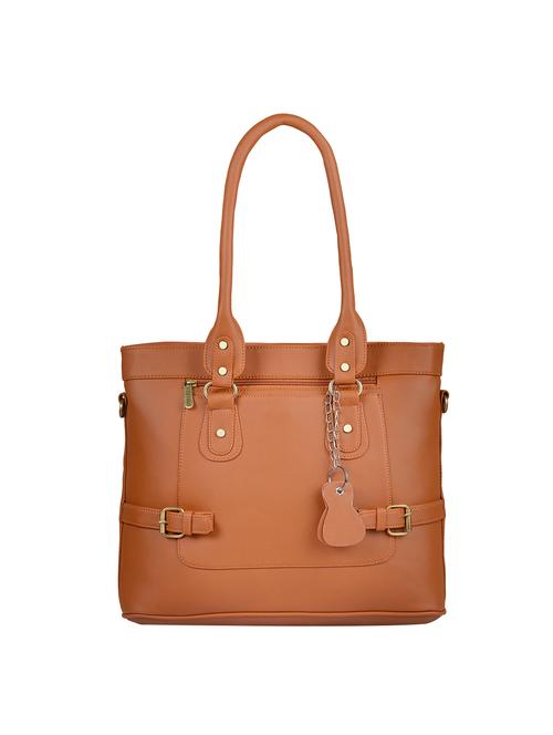 tan leatherette regular handbag - 15169576 - Standard Image - 1