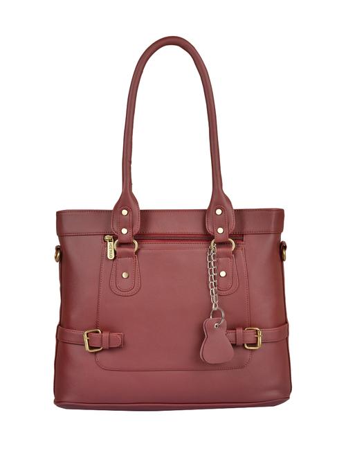 maroon leatherette (pu) regular handbag - 15169578 - Standard Image - 1