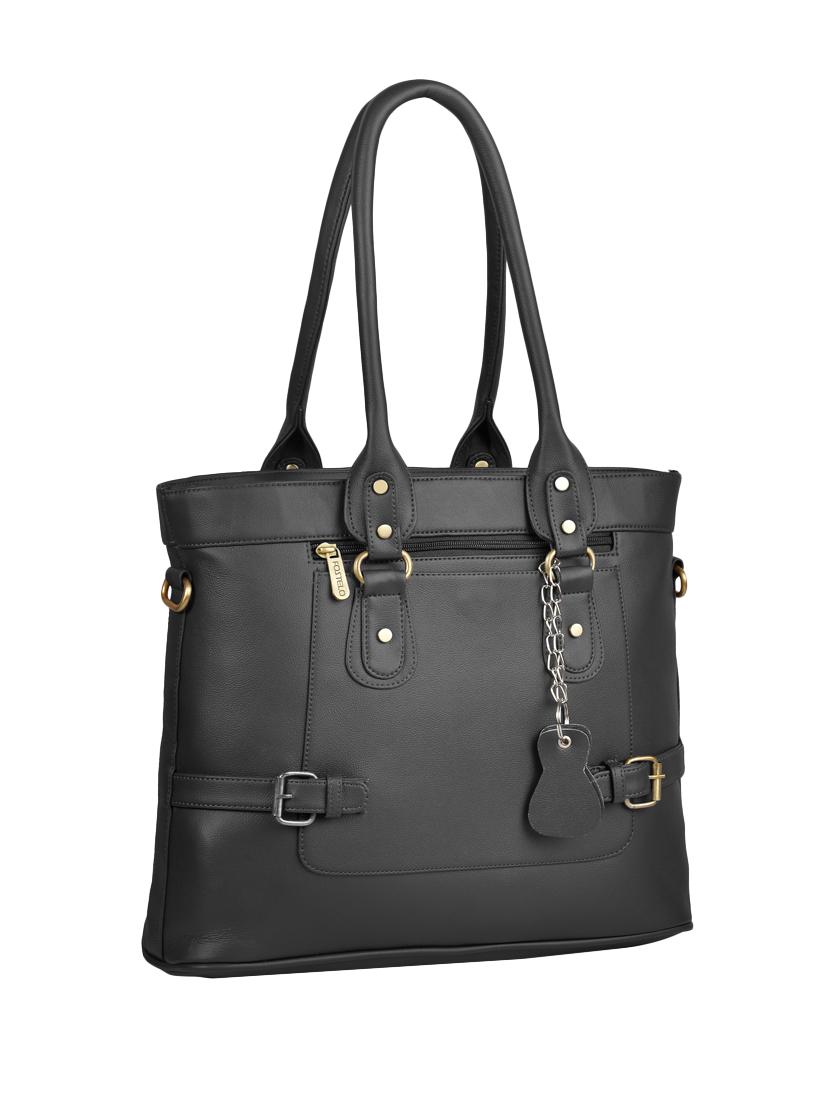 black leatherette (pu) regular handbag - 15169580 - Zoom Image - 4