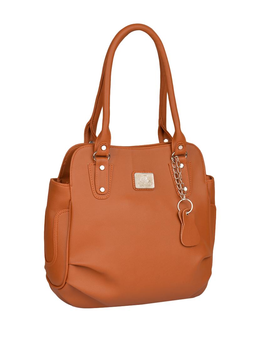 tan leatherette (pu) regular handbag - 15169589 - Zoom Image - 4