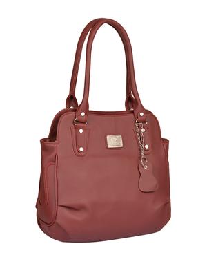 maroon leatherette (pu) regular handbag - 15169590 - Standard Image - 4