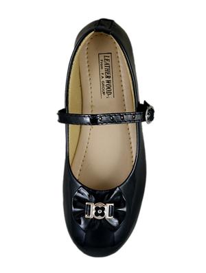 black leatherette flat ballerina - 15171016 - Standard Image - 4