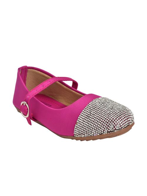pink leatherette flat ballerina - 15171022 - Standard Image - 1