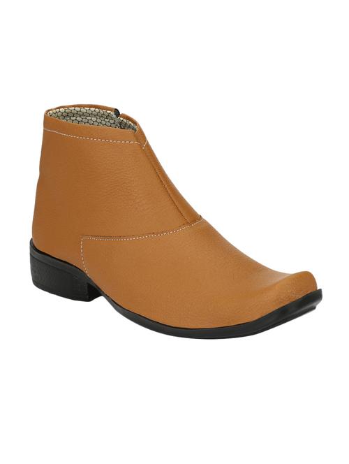 tan Leather slip on boot - 15173354 - Standard Image - 1