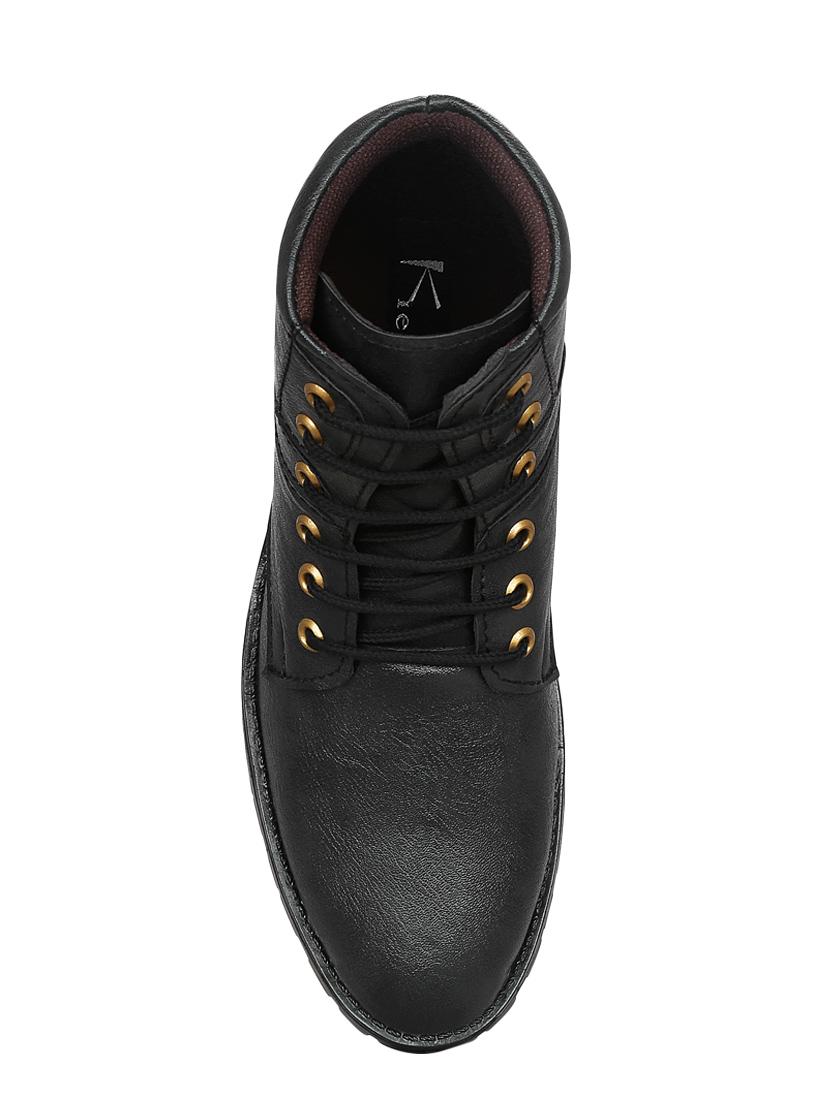 black leatherette high ankle boot - 15175854 - Zoom Image - 4