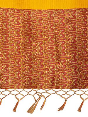 set of 2 mustard silk blend printed saree combo with blouse - 15176581 - Standard Image - 4