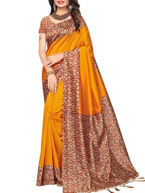 set of 2 multicolor silk blend printed saree combo with blouse - 15176586 - Standard Image - 4