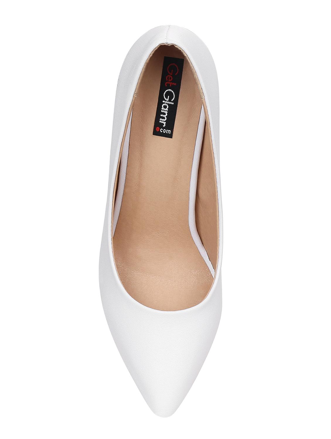 white faux leather slip on pumps - 15177301 - Zoom Image - 4