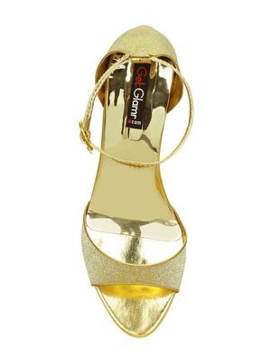 gold faux leather ethnic sandals - 15177309 - Standard Image - 4