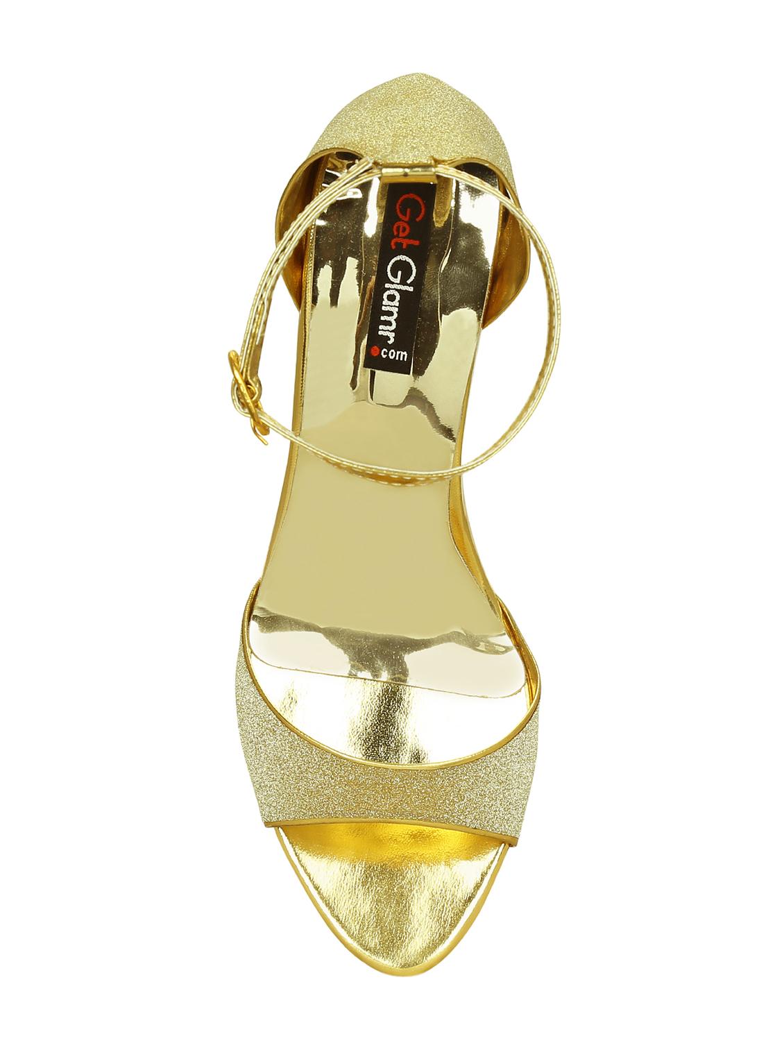 gold faux leather ethnic sandals - 15177309 - Zoom Image - 4