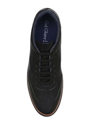 black leatherette lace up sneaker - 15177336 - Standard Image - 4