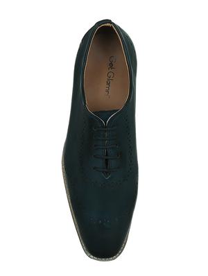blue leatherette lace-up oxford - 15177343 - Standard Image - 4