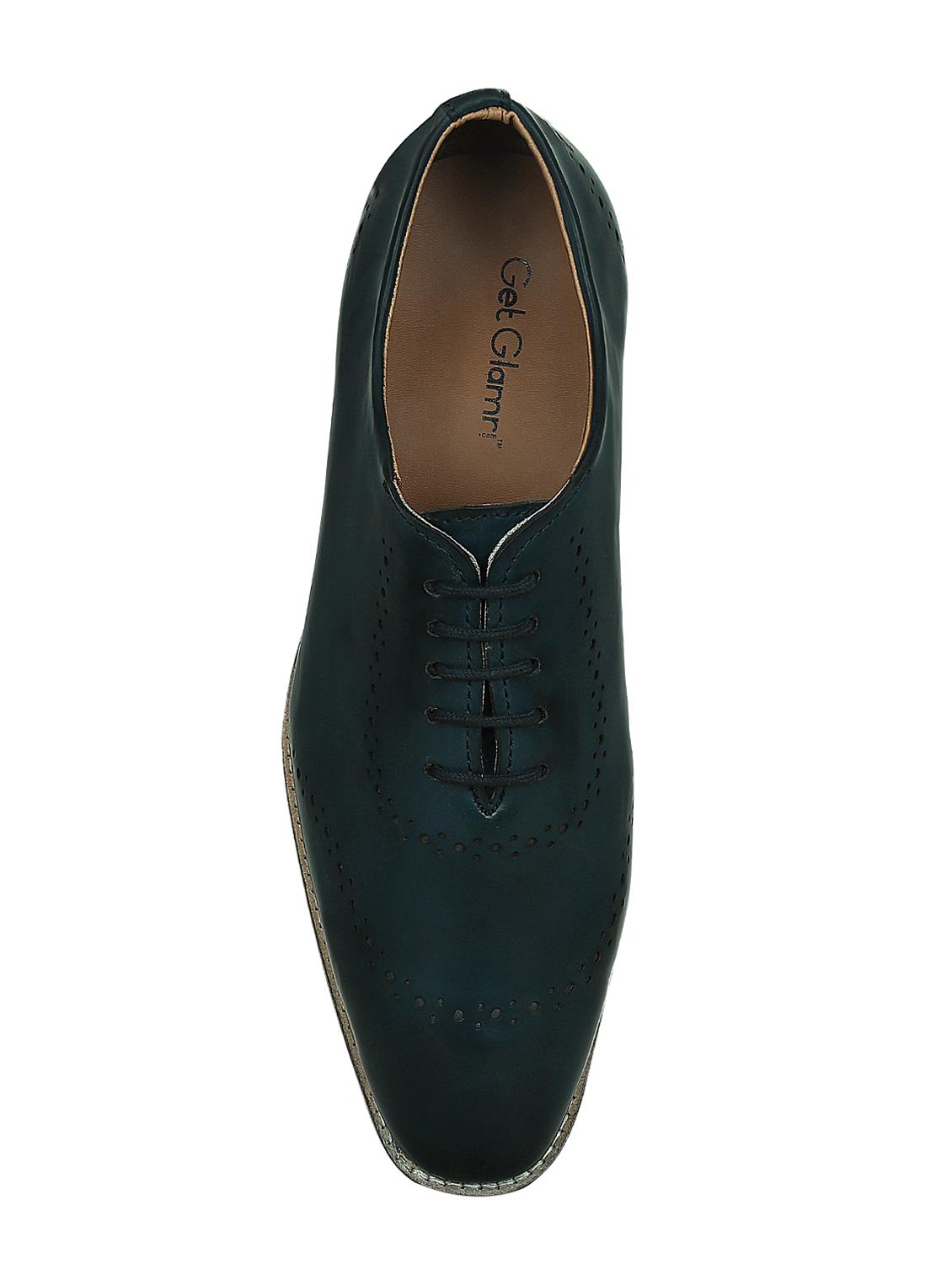 blue leatherette lace-up oxford - 15177343 - Zoom Image - 4