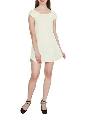 yellow solid crepe a-line dress - 15180497 - Standard Image - 4