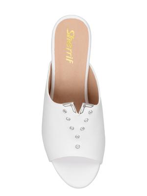 white faux leather mules sandals - 15181059 - Standard Image - 4