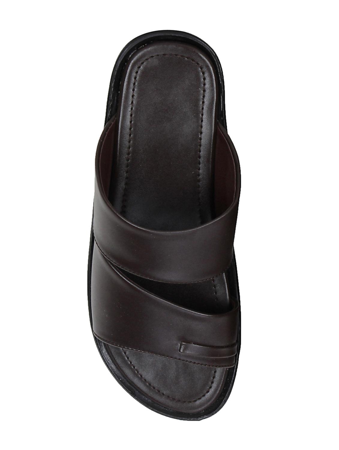 brown Leatherette slip on slipper - 15181539 - Zoom Image - 4