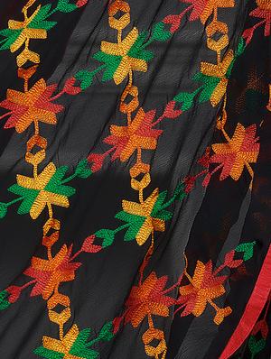 Embroidered unstitched churidaar suit - 15181834 - Standard Image - 4