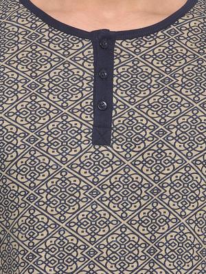 blue cotton all over print t-shirt - 15182057 - Standard Image - 4