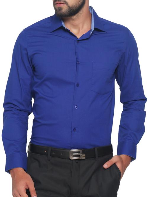 blue cotton formal shirt - 15184270 - Standard Image - 1