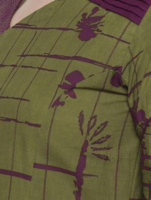 Mehandi cutwork kurta - 15186997 - Standard Image - 4