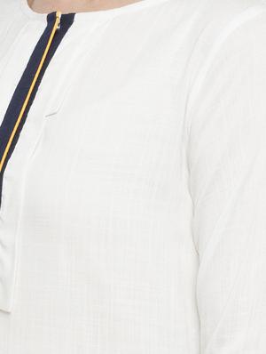 white rayon straight kurta - 15187012 - Standard Image - 4