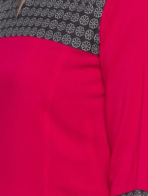 pink rayon aline kurta - 15187049 - Standard Image - 4