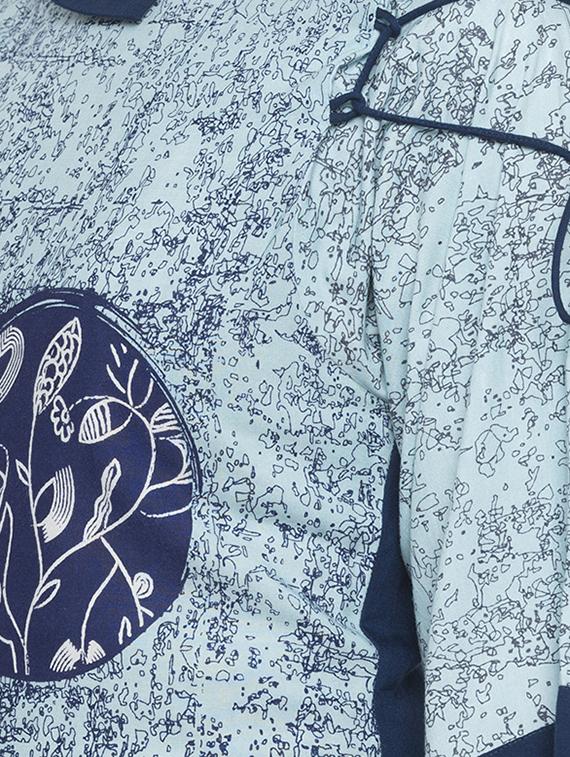 Blue rayon straight kurta - 15187088 - Zoom Image - 4