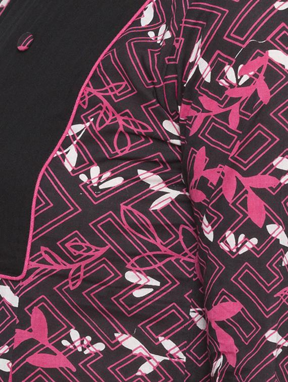 pink cotton a-line kurta - 15187111 - Zoom Image - 4